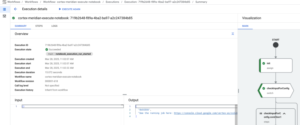Detalhes da execução