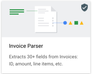 בוחרים באפשרות Invoice Parser (כלי לניתוח חשבוניות) כסוג המעבד