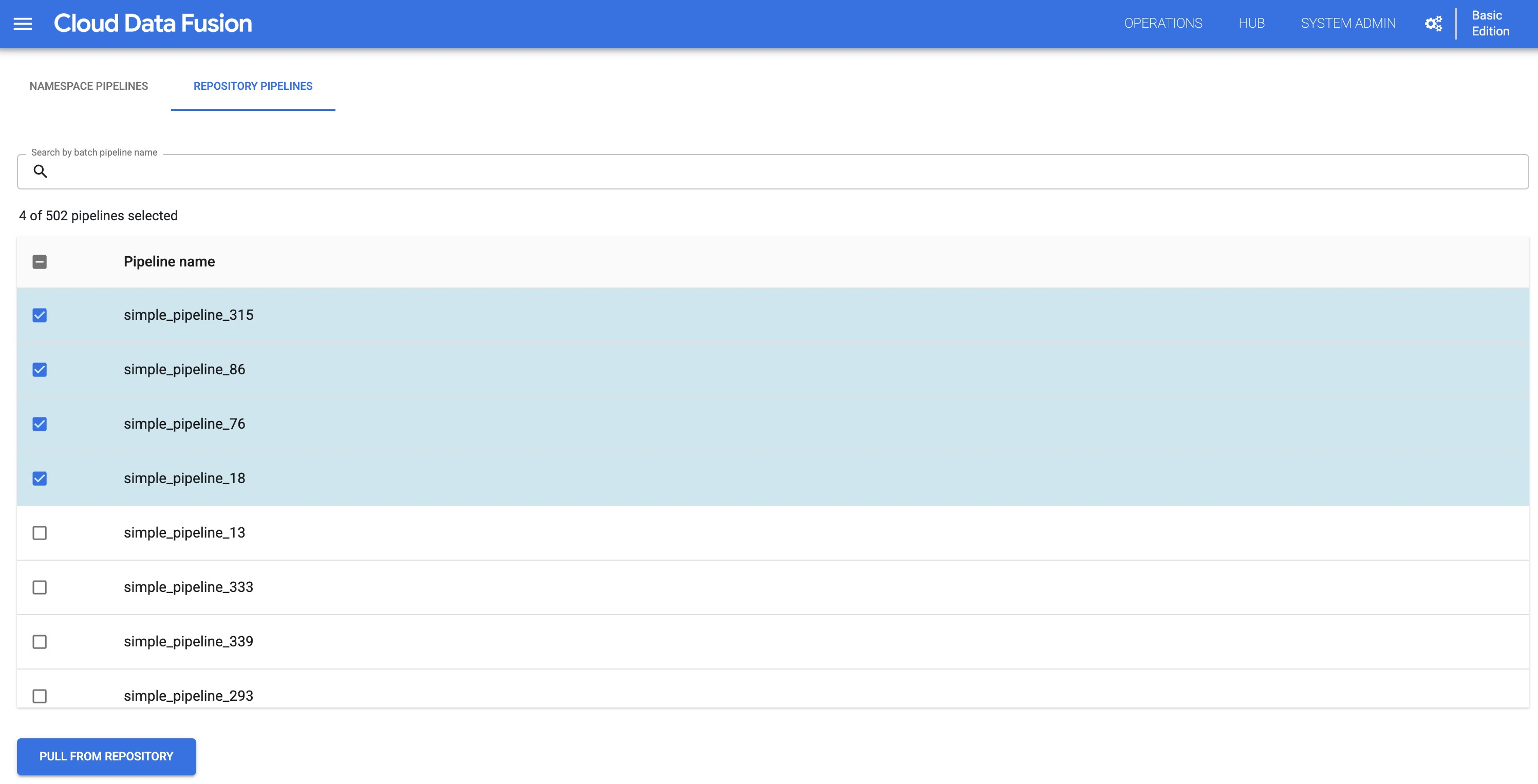 Extrae las canalizaciones de un repositorio de Git a Cloud Data Fusion.