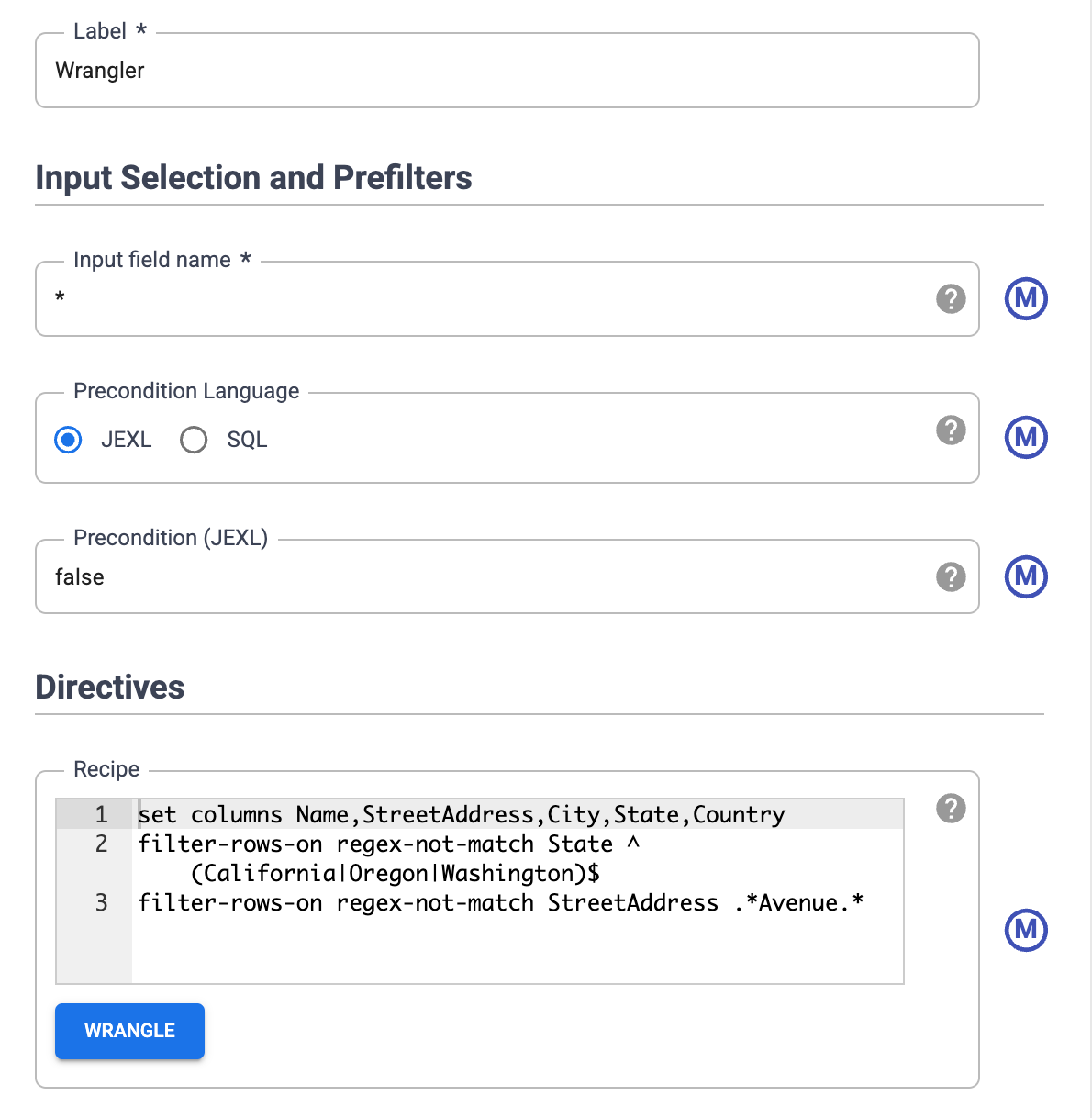 Visualizza le trasformazioni applicate