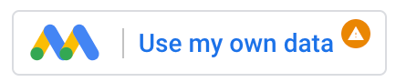 Si un point orange est affiché à côté du bouton "Utiliser mes propres données", cela signifie que l'utilisateur ne dispose que d'un accès en lecture à une source de données.