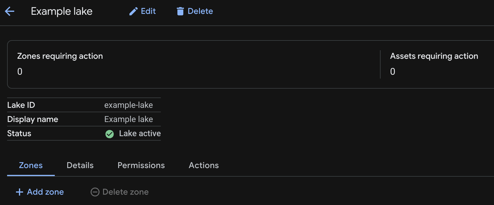 レイクの詳細ページ