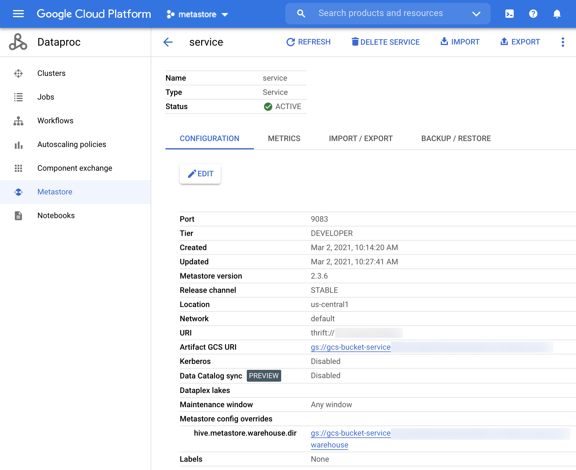 服務詳細資料頁面