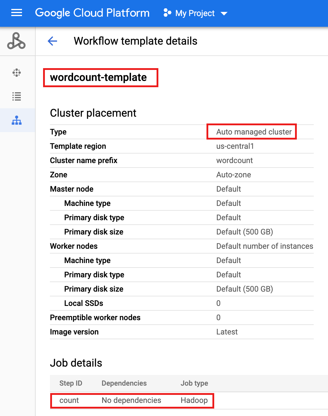 Halaman detail template alur kerja