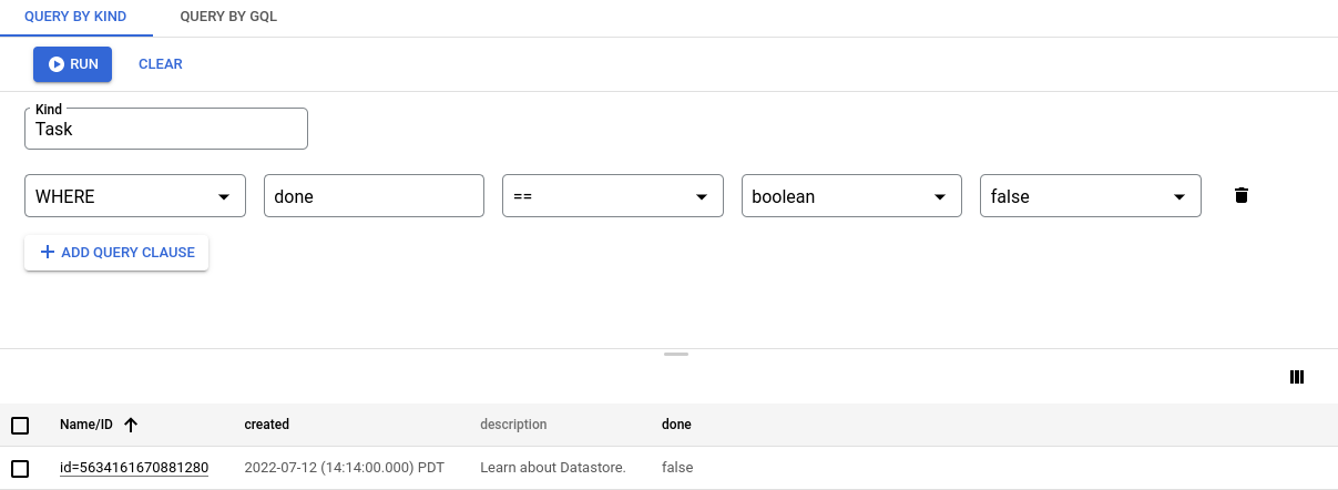 Eine Artabfrage mit einem Filter
