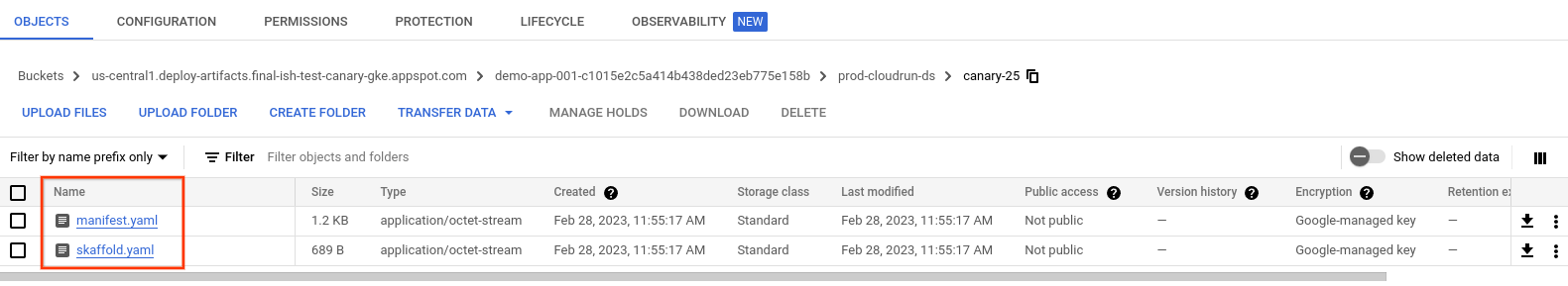 Für die Phase verfügbare Artefakte