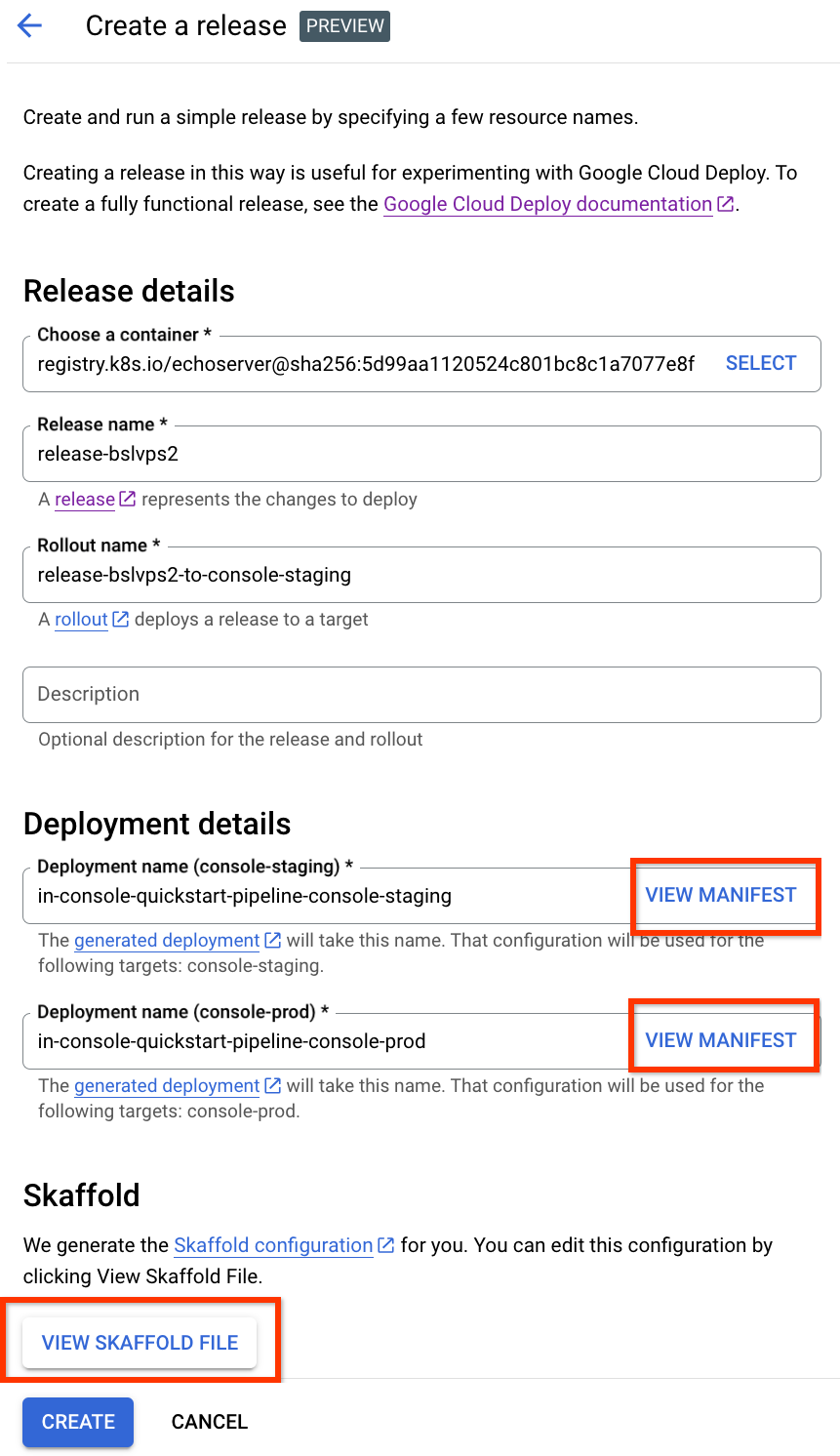Dialog **Buat Rilis**