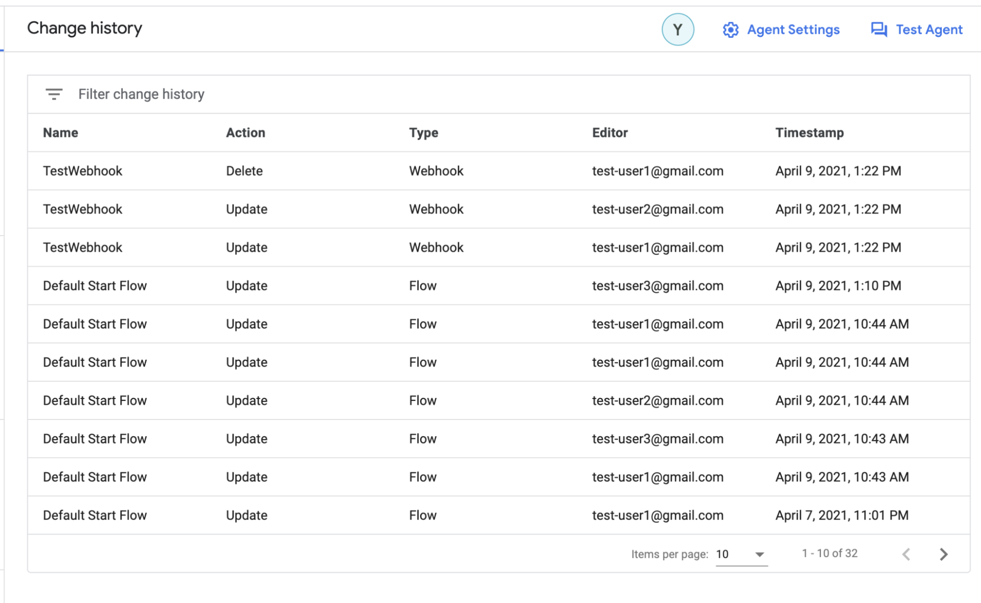 A list of recent agent updates
