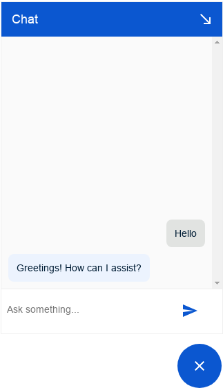 צילום מסך של Dialogflow CX Messenger