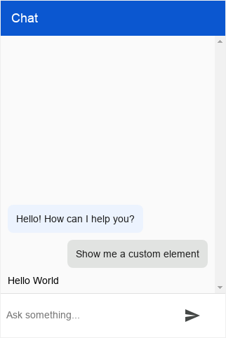 צילום מסך של סוג תבנית בהתאמה אישית ב-Dialogflow CX Messenger