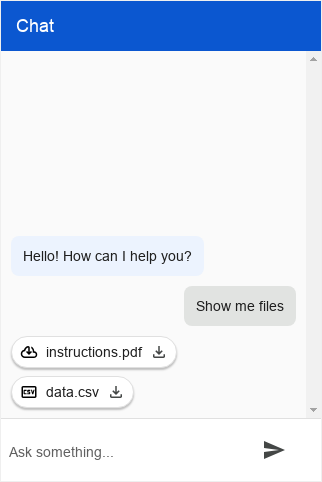 Screenshot des Dateityps für Dialogflow Messenger