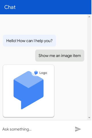 Dialogflow CX Messenger image type screenshot