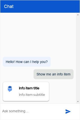 צילום מסך של סוג המידע ב-Dialogflow CX Messenger