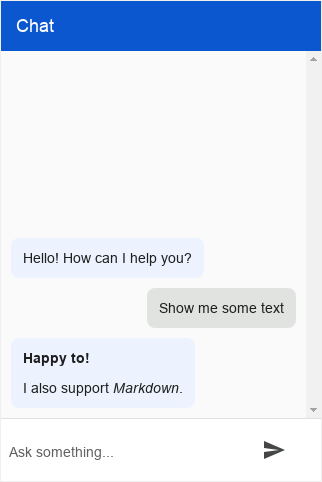 צילום מסך של טקסט ב-Dialogflow CX Messenger