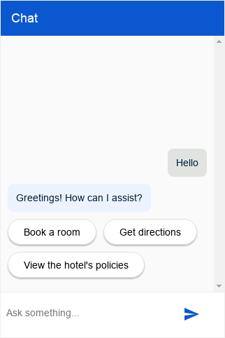 Dialogflow CX Messenger screenshot