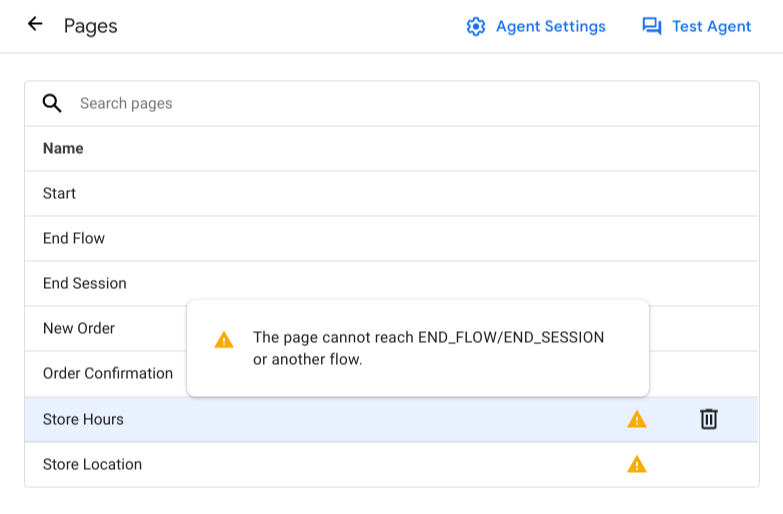 Screenshot di convalida.