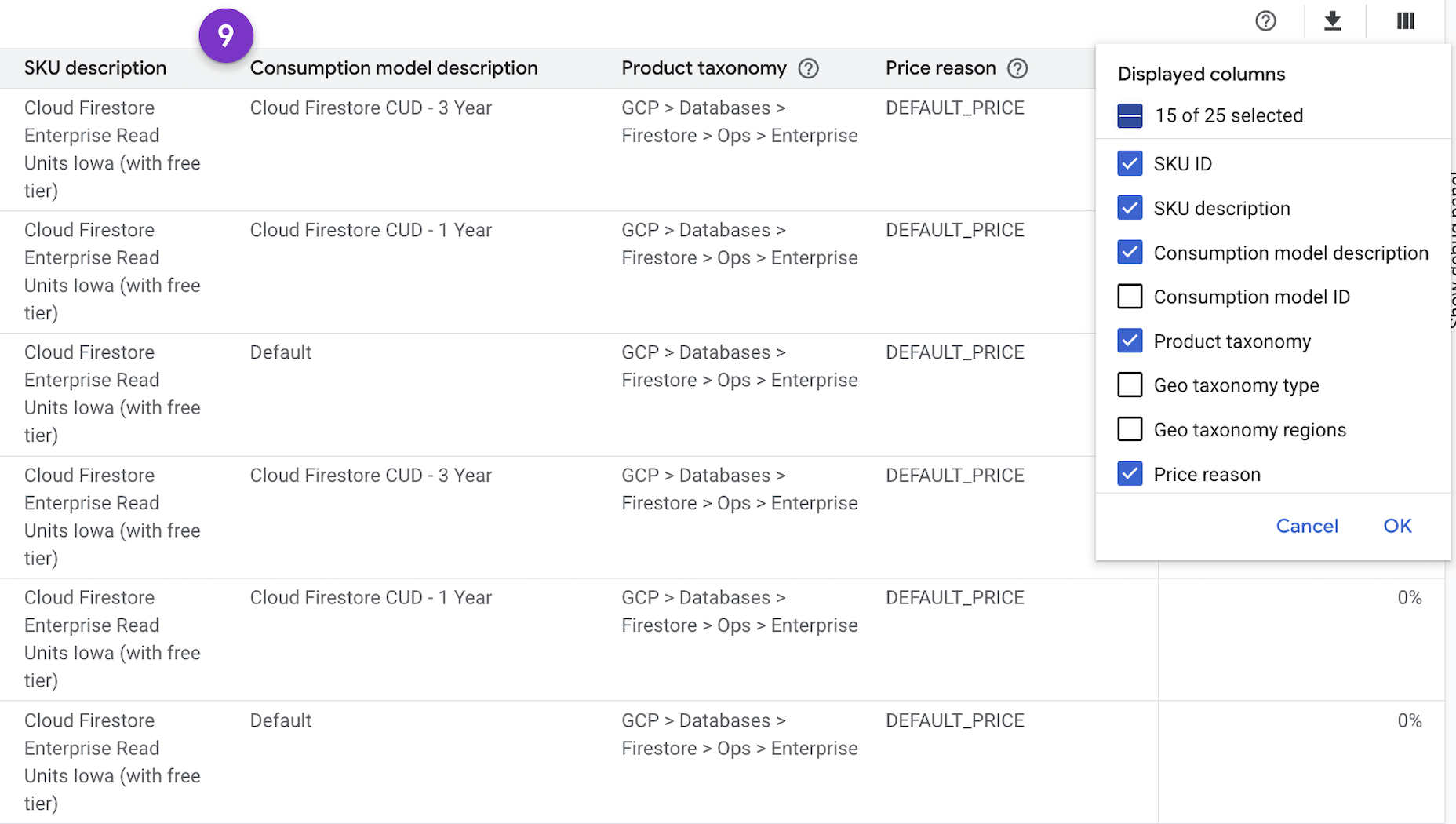 Screenshot of the pricing view for a project with negotiated pricing.