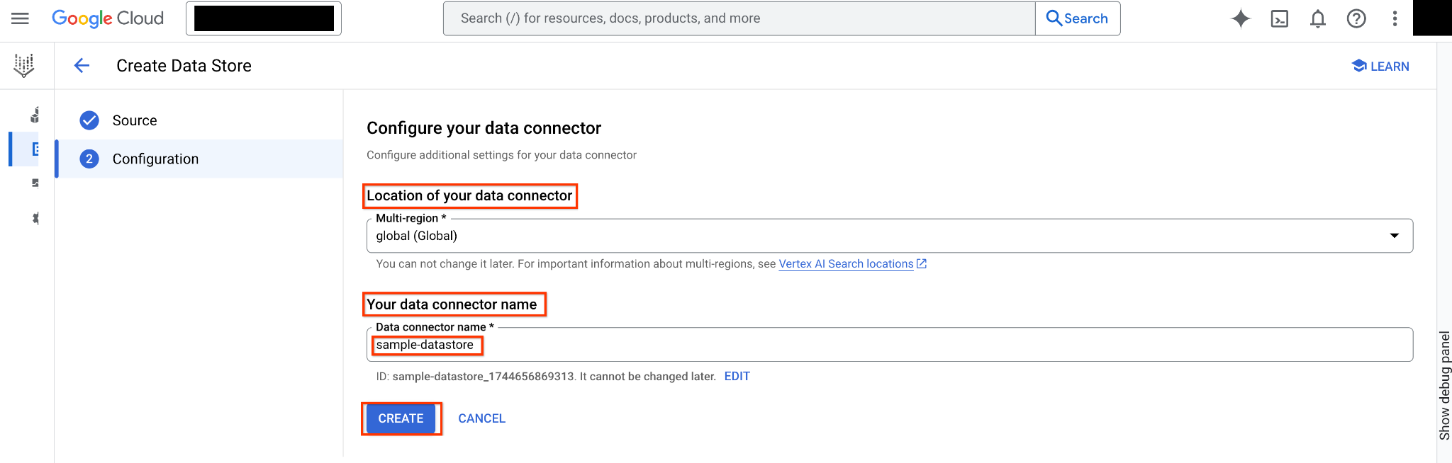 Configura il nuovo connettore