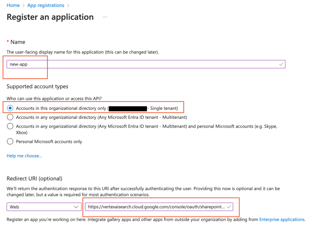 Registrar cuentas solo en el directorio de la empresa