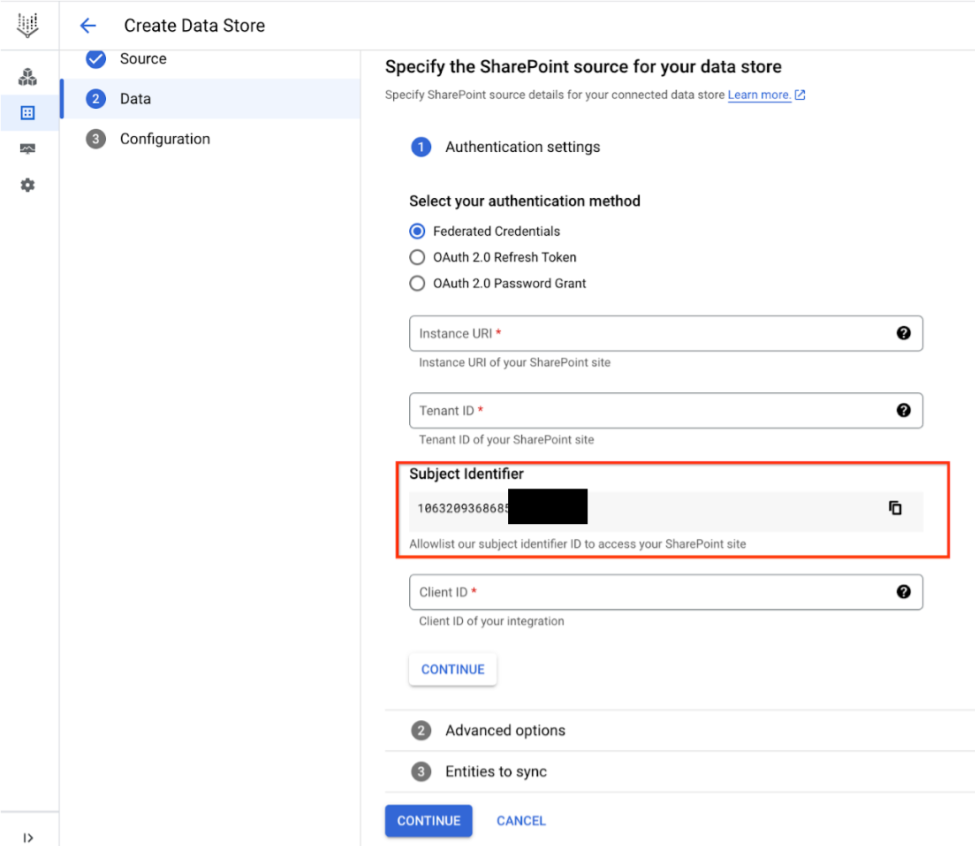 Subjekt-ID in der Console notieren