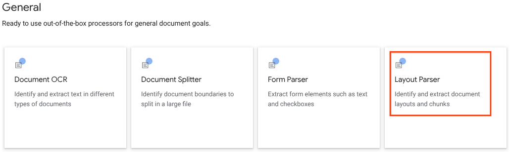 layout parser option in UI