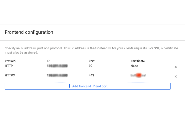 Configuração da interface