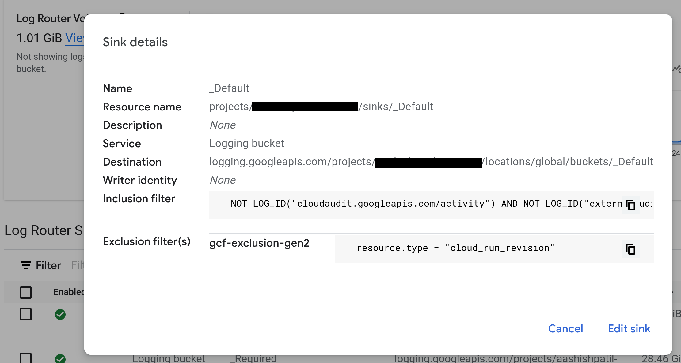 Captura de pantalla de Console Log Router con los detalles del receptor de vista resaltados