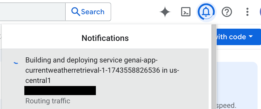Monitor the status from the notification bell