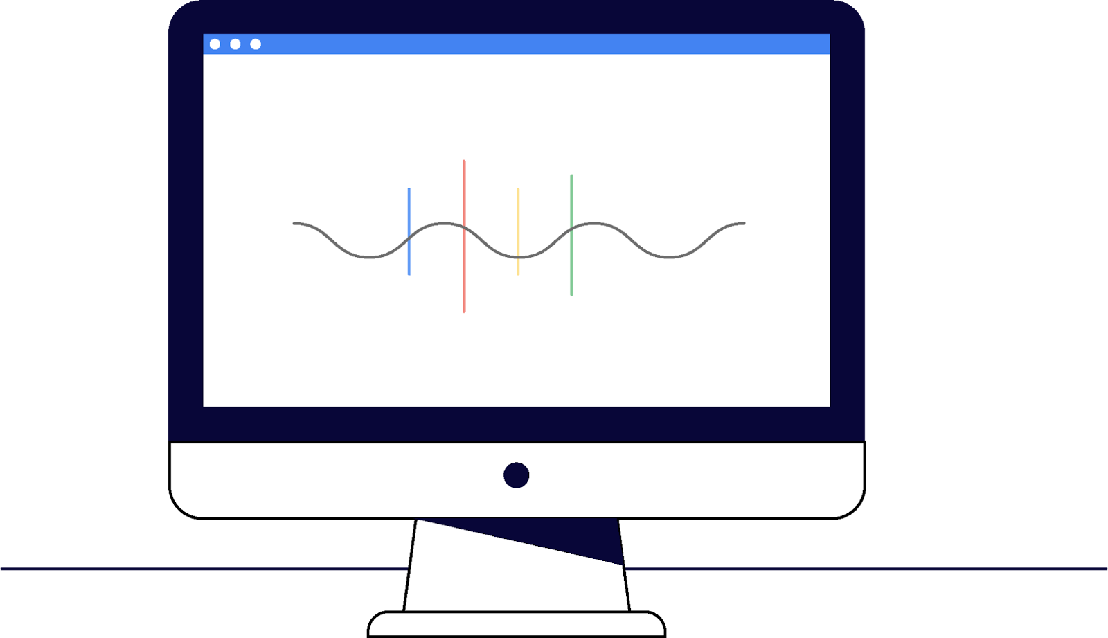 Ícono de análisis de datos en computadora