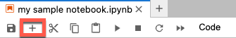 הוספה של תא קוד חדש.