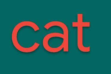 The word 'cat' is shown in a bold font.