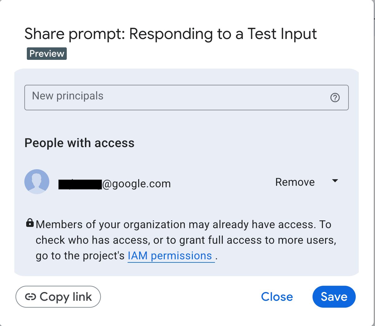 Prompt sharing stop sharing
