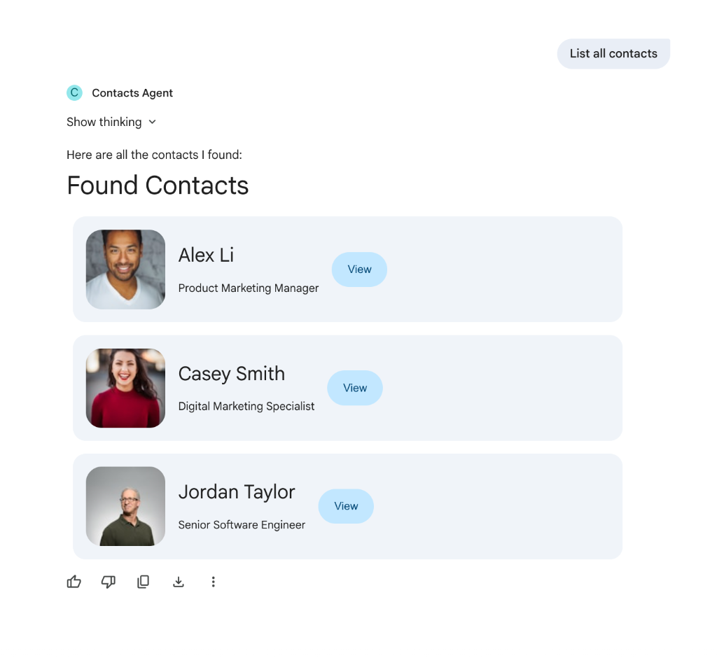 Contacts Agent Example(연락처 에이전트 예)