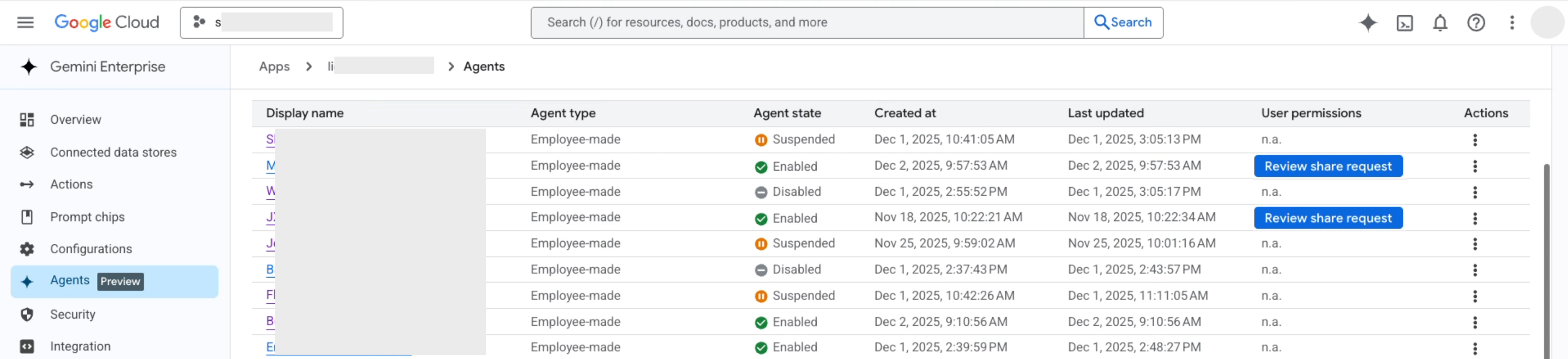 Share agent review request