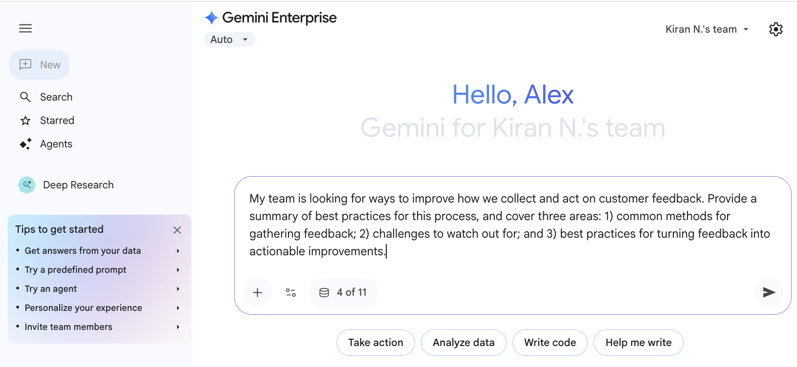 Discuter avec l'assistant