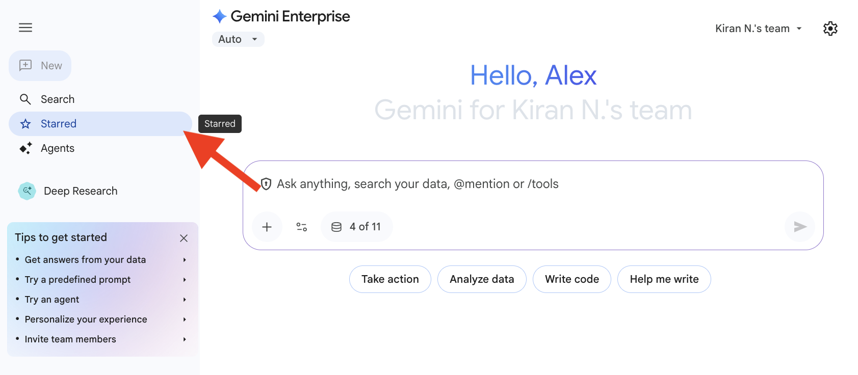 View your starred content