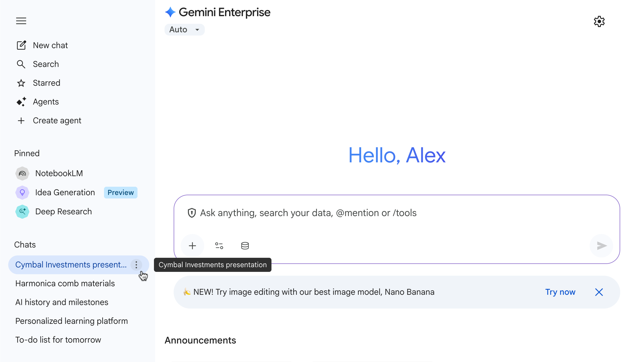 Manage your recent chats