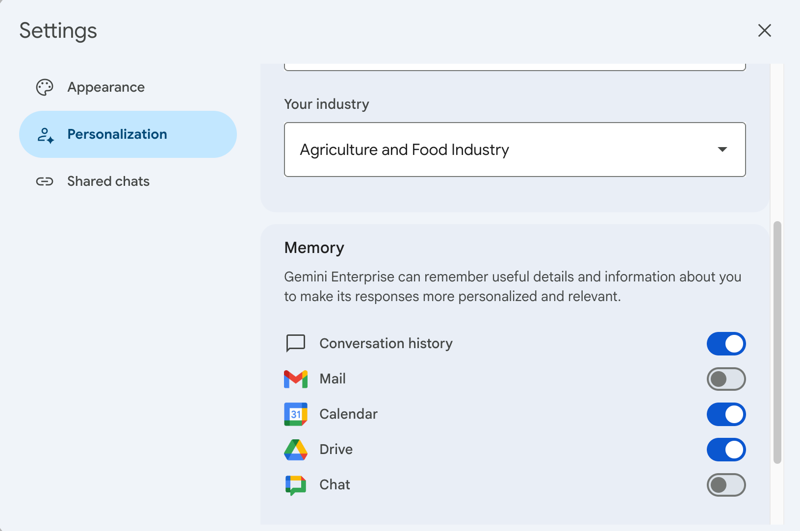 Enable learning from conversation history and connected data sources.
