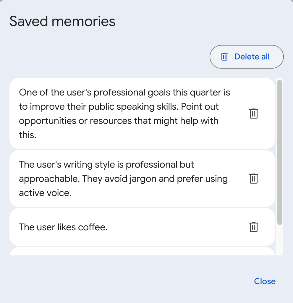 View your saved memories.