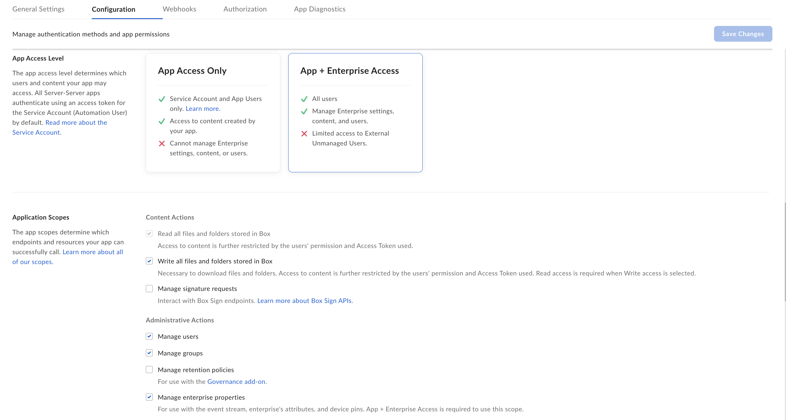 Configure the Box app