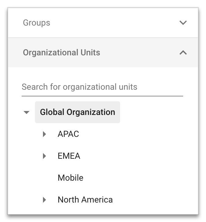 Choose a Group or Organizational Unit