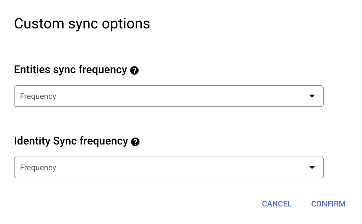 Options personnalisées pour la synchronisation complète des données.