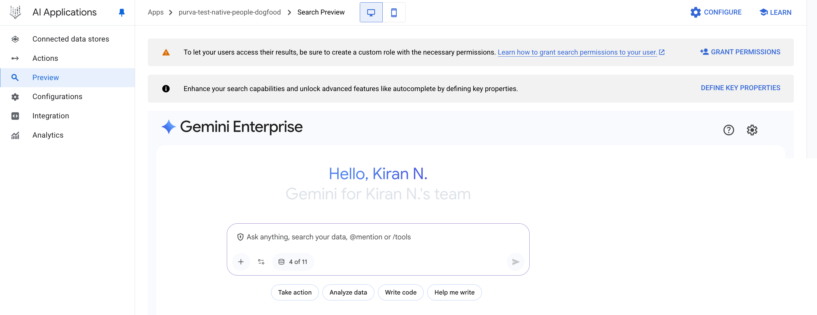 Preview the search results.