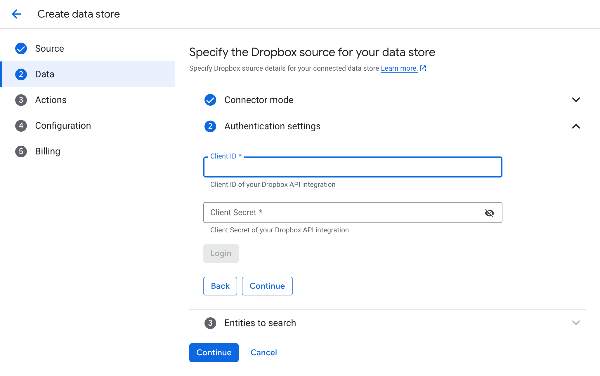 Fournissez votre ID client et votre code secret du client.