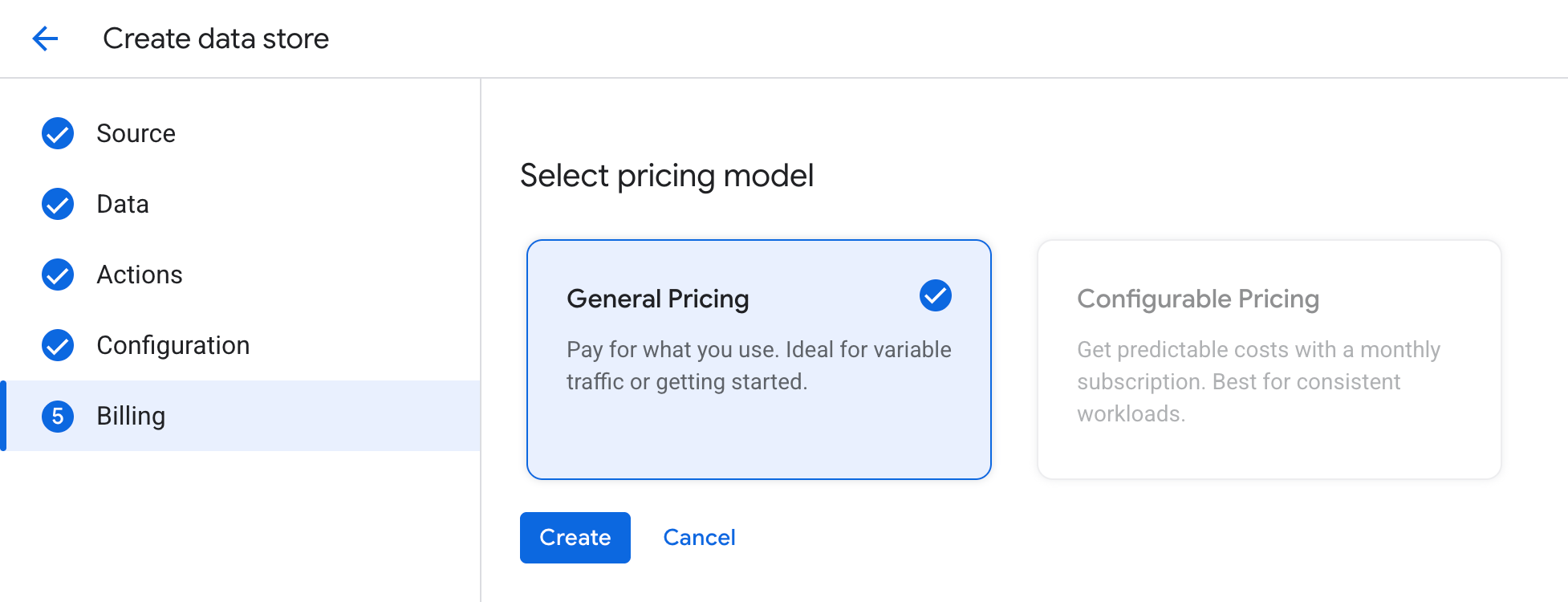 Selecione um modelo de preços