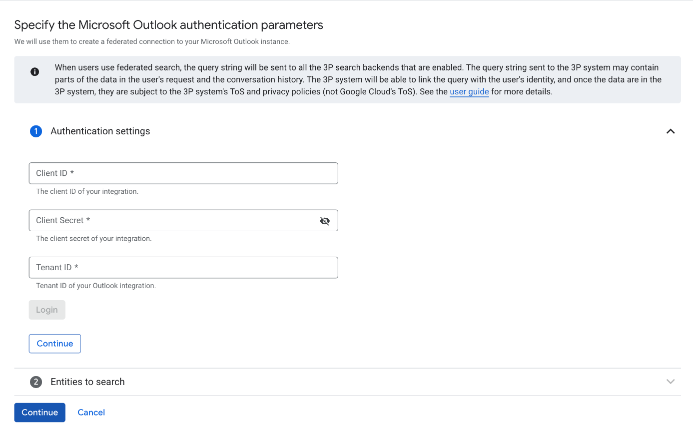Fazer login usando credenciais do OAuth 2.0