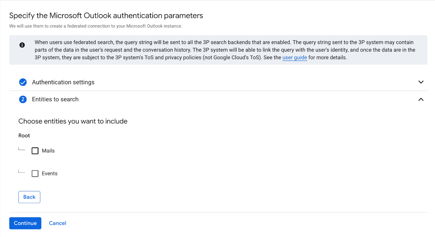 Einzuschließende Entitäten auswählen