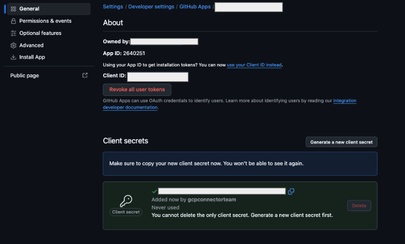 ID client e client secret