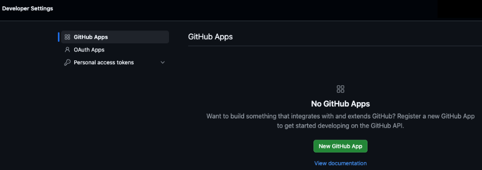 Impostazioni per sviluppatori dell'app GitHub