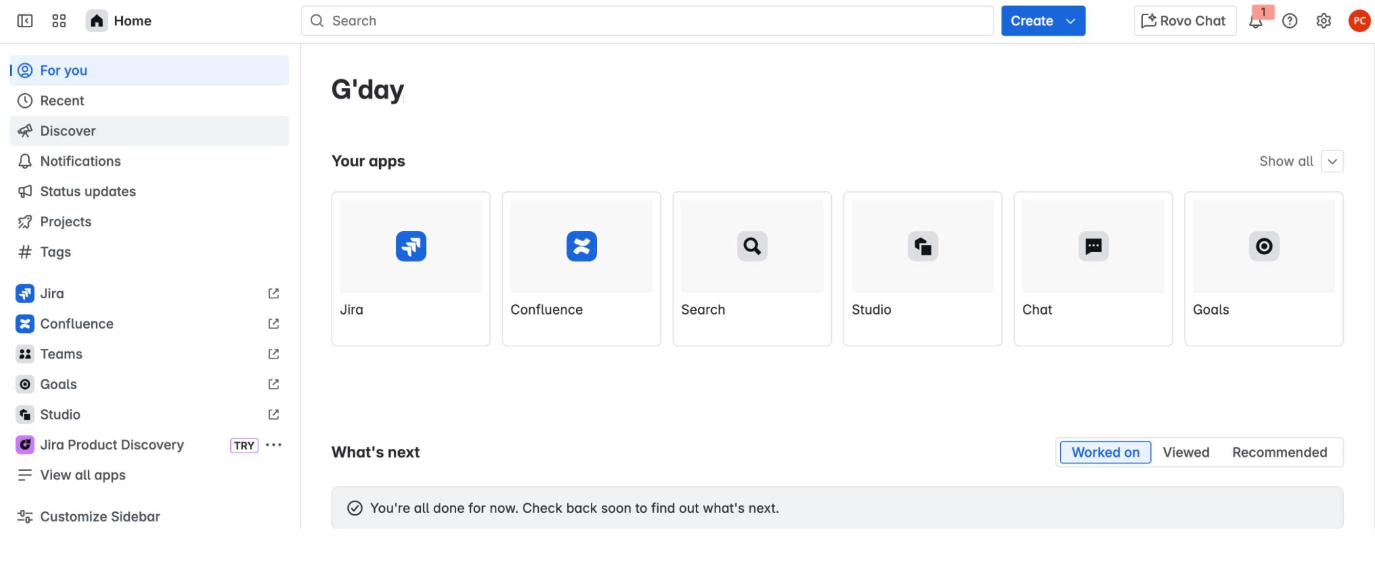 Atlassian-Startseite